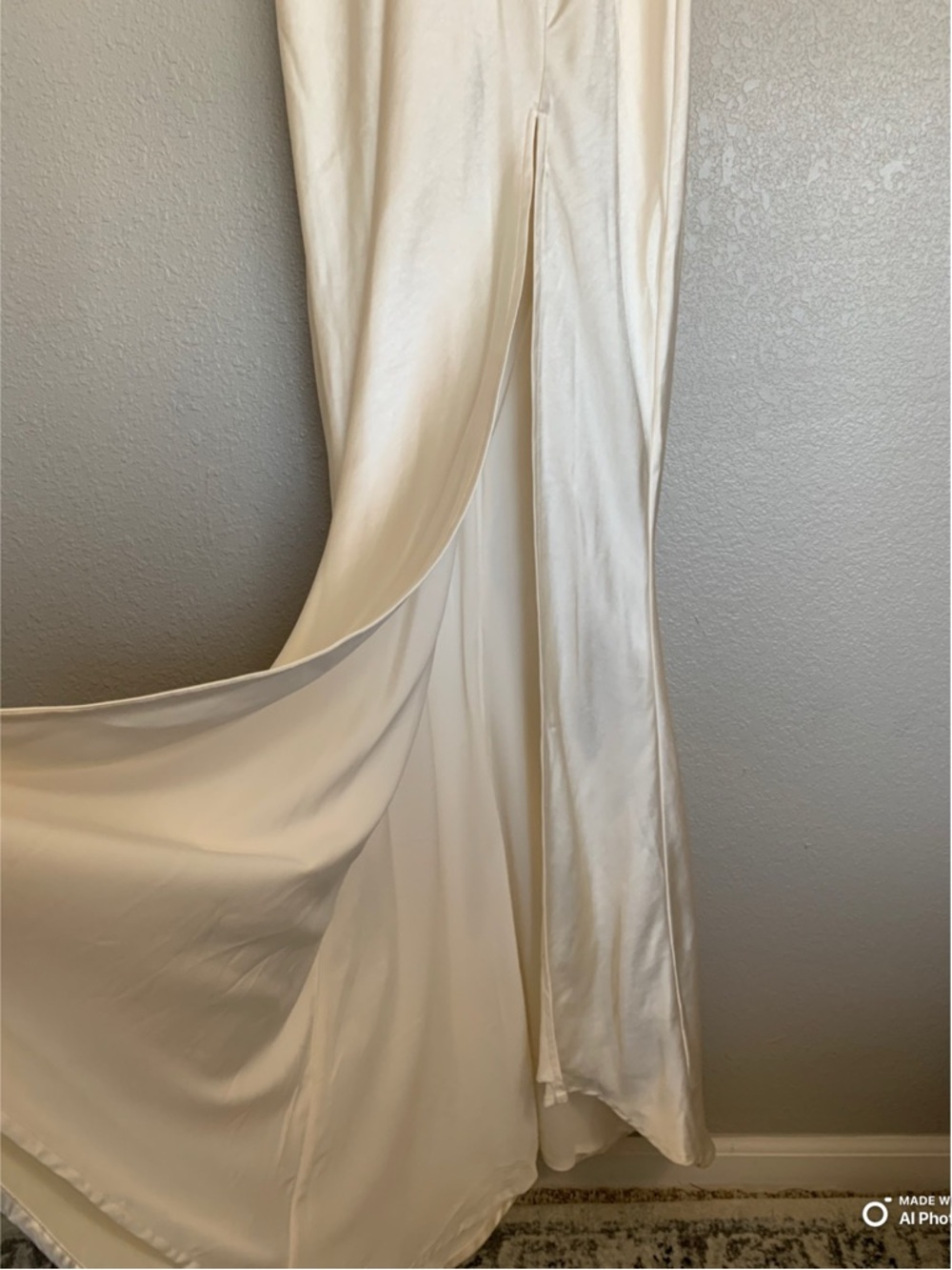 Lulus Large Start of Forever Ivory Satin Halter Mermaid Maxi Dress NWT Wedding - Picture 6 of 15